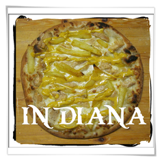 Pizza INDIANA: Mozzarella, Pollo, Patatine, Salsa Curry